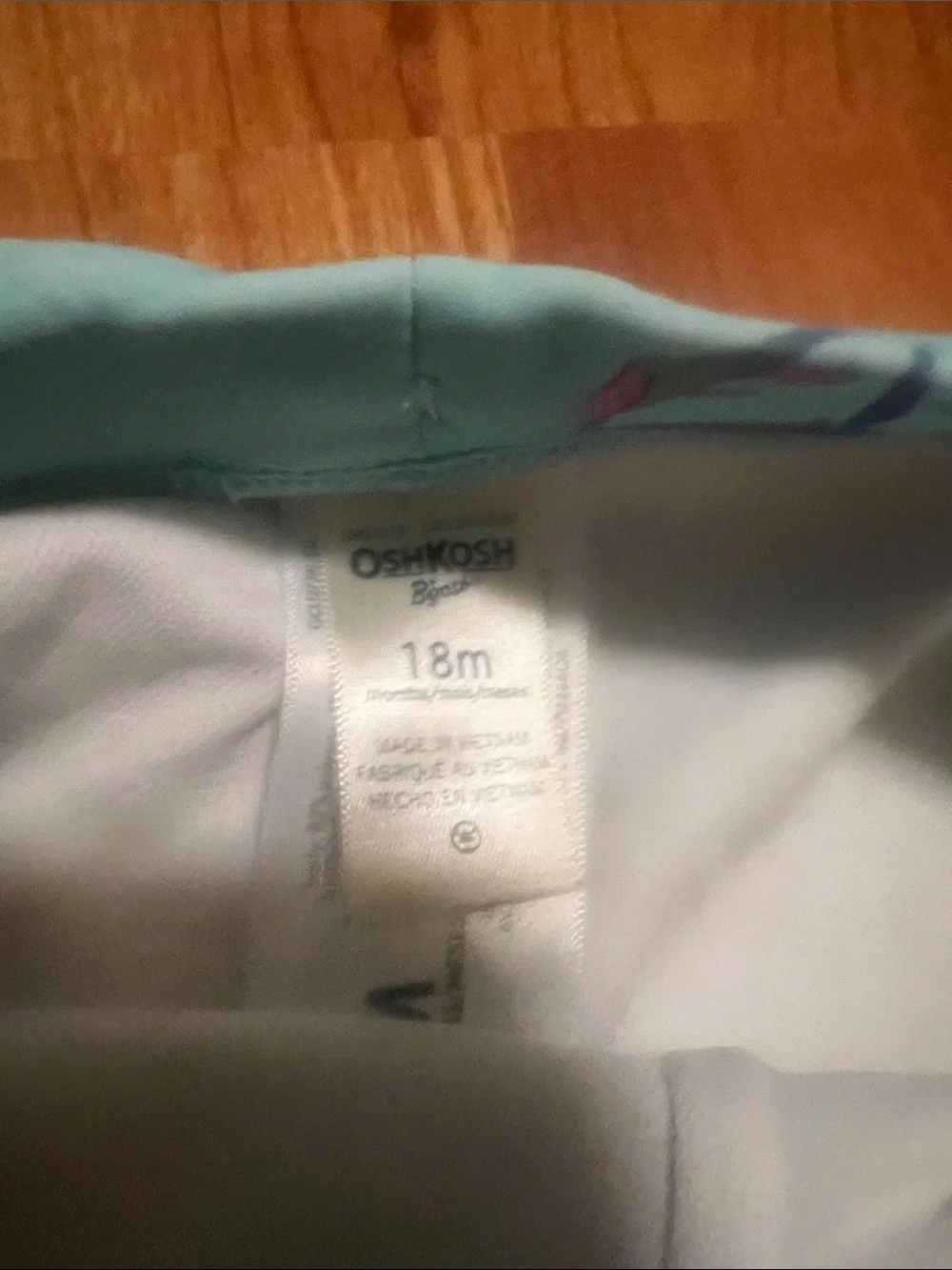 OshKosh B'gosh Light Seafoam 'Summer Vibes' Rash Guard Set with Tropical Print